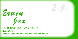 ervin jex business card